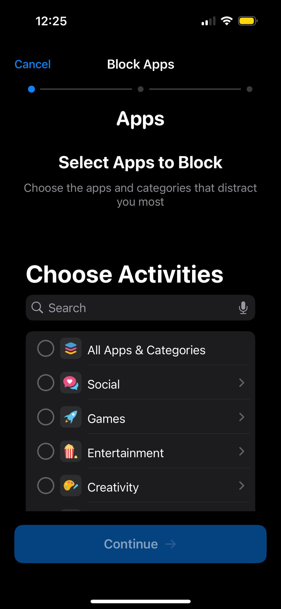 Step 1: App selection process